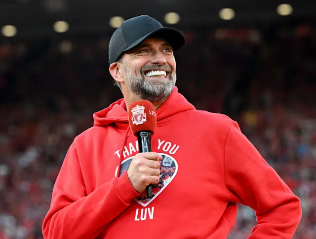 Jurgen Klopp of Liverpool smiles