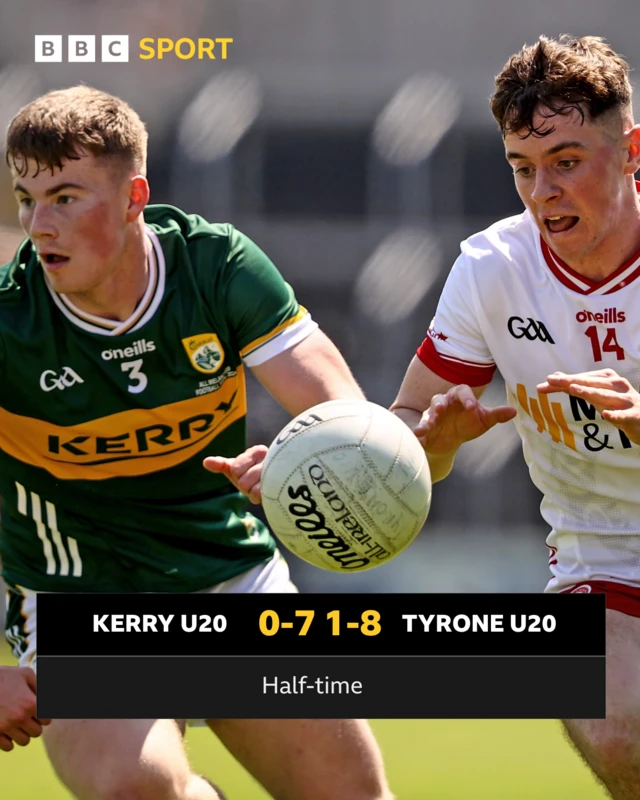 HT: Kerry 0-7 Tyrone 1-8