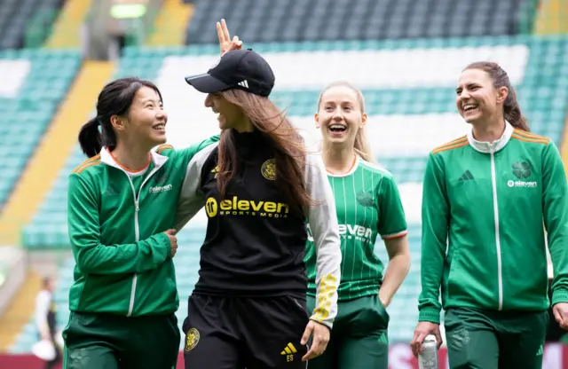 Celtic players and staff