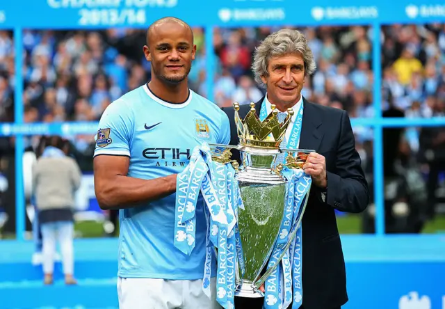 Vincent Kompany Manuel Pellegrini Premier League title