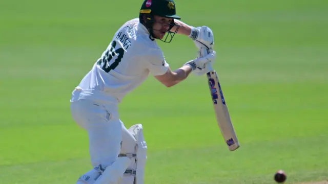 Jack Haynes batting for Nottinghamshire