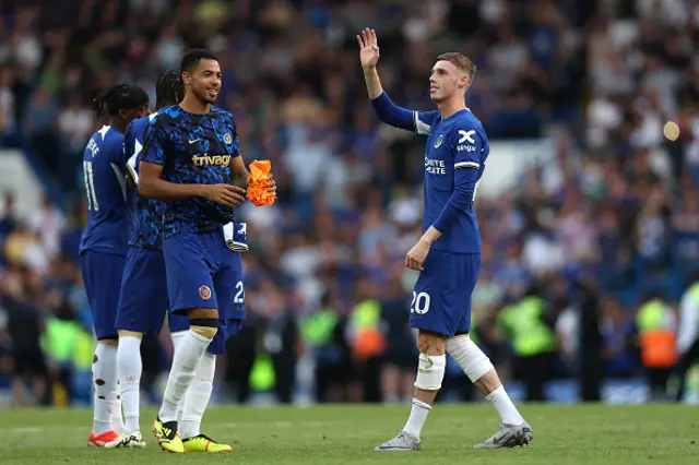 Cole Palmer of Chelsea acknowledges the fans