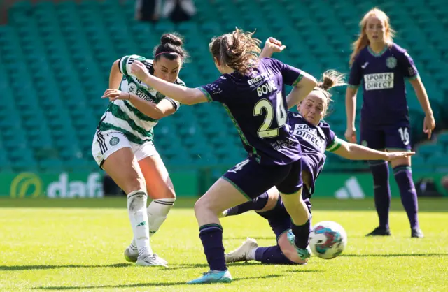 Amy Gallacher scores Celtic's winning goal against Hibs