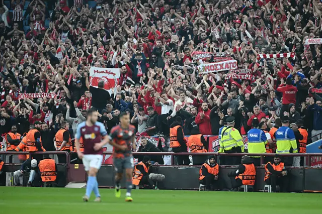 Fans of Olympiakos show their support