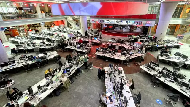 The BBC newsroom in central London