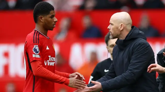 Marcus Rashford and Erik ten Hag