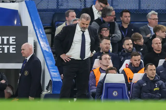 Head Coach Ange Postecoglou of Tottenham Hotspur during the Premier League match between Chelsea FC and Tottenham Hotspur