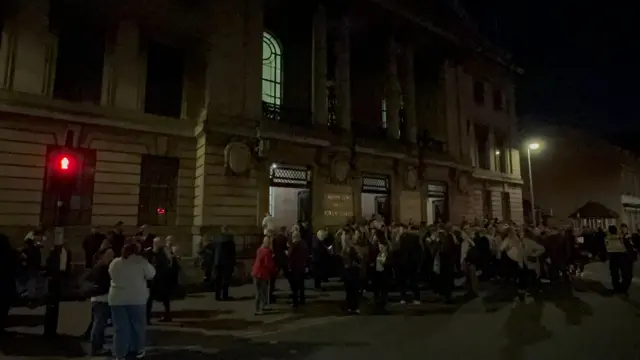 People evacuated outside of Hull Guildhalll