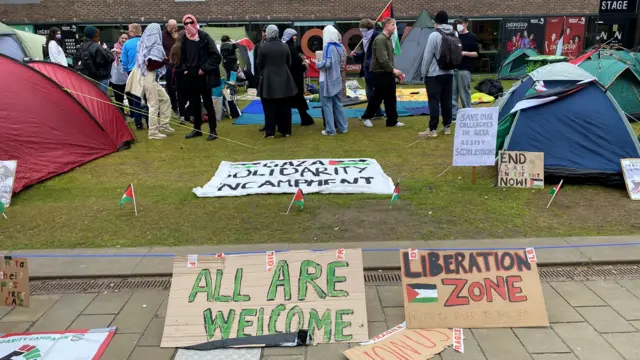 Students at the University of Newcastle have started an encampment as part of a pro-Palestine protest.