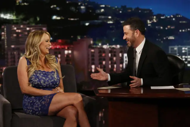 Stormy Daniels appears on Jimmy Kimmel