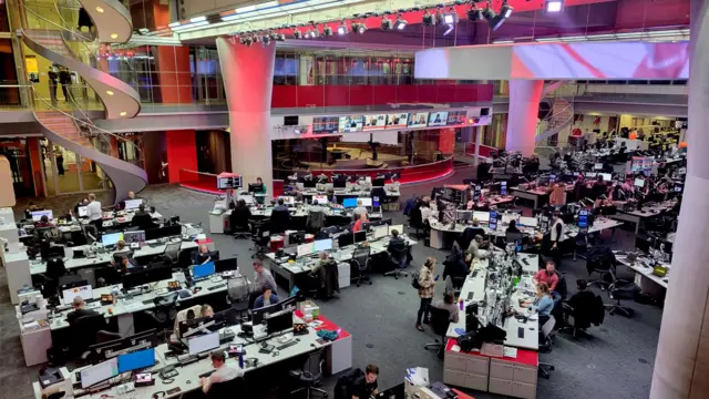 BBC newsroom at New Broadcasting House, London