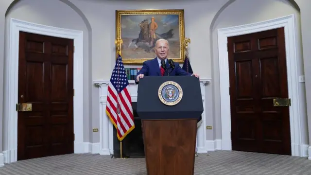 President Joe Biden in the Roosevelt Room