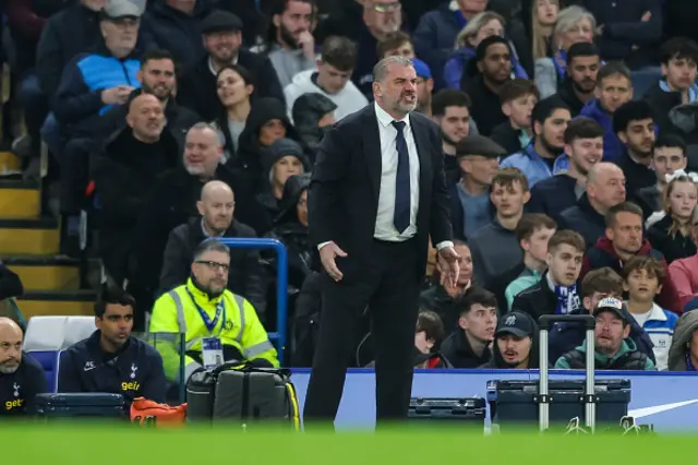 Head Coach Ange Postecoglou of Tottenham Hotspur during the Premier League match between Chelsea FC and Tottenham Hotspur