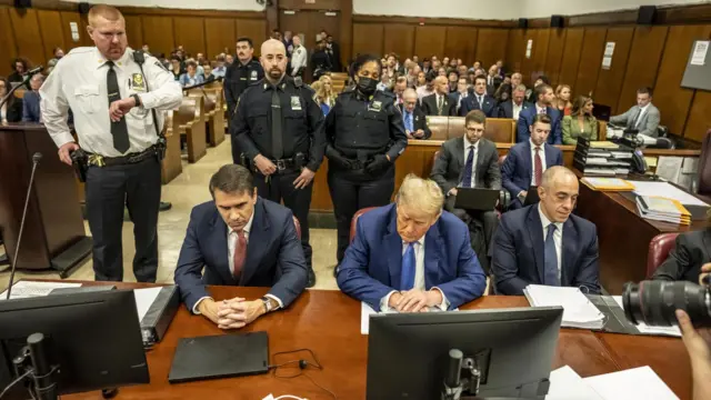 Donald Trump in court in New York