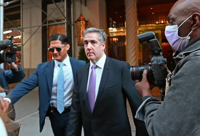 Michael Cohen on his way to court on 20 May