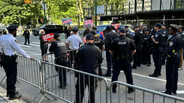 Protests outside court