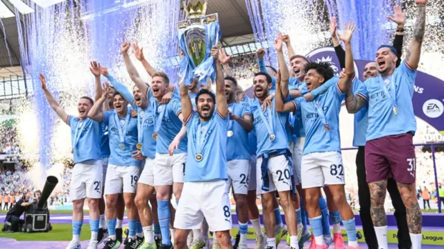 Manchester City lift the Premier League in 2023