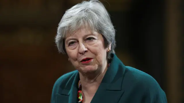 Britain's former Prime Minister Theresa May looks on, during a state visit by South Korea's President Yoon Suk Yeol, in London, Britain, November 21, 2023