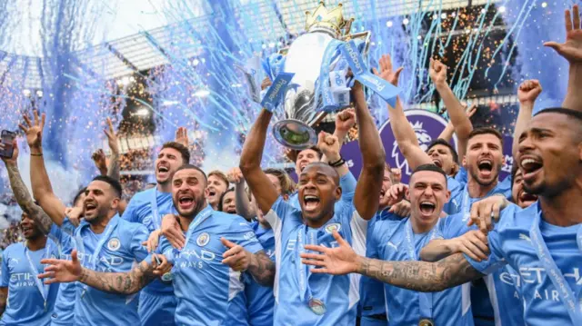 Manchester City lift the Premier League in 2023