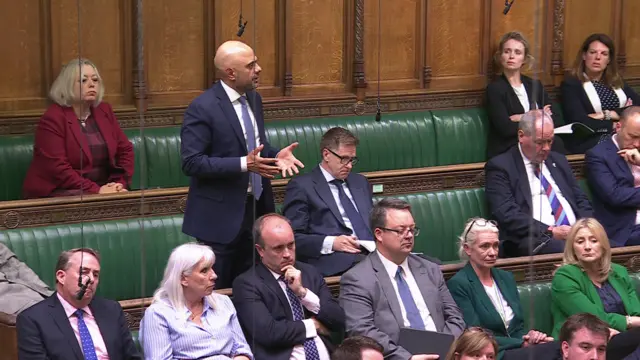 Sajid Javid speaking in the House of Commons