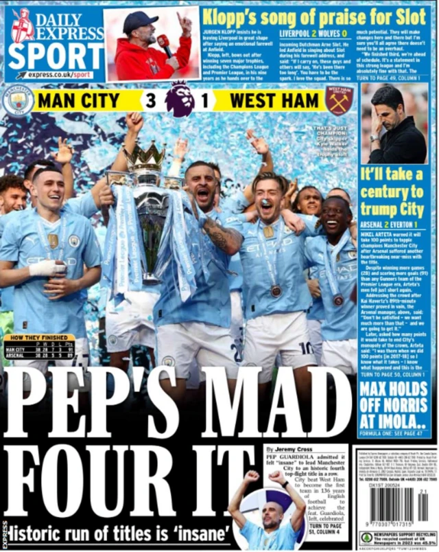 Daily Express back page