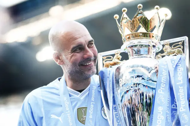 Pep Guardiola and the Premier League trophy