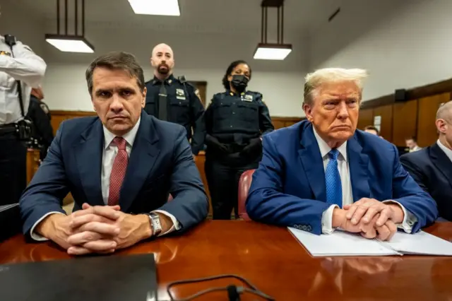 Todd Blanche sits next to Trump in courtroom