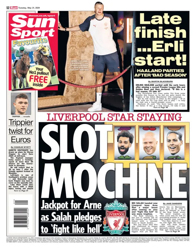 The Sun back page