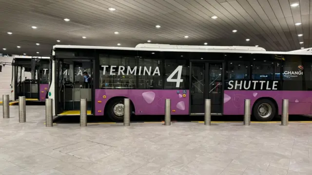 Coaches parked at an airport