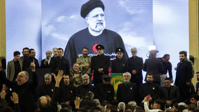 Some hardliners in Iran attend a mourning ceremony after Raisi's death