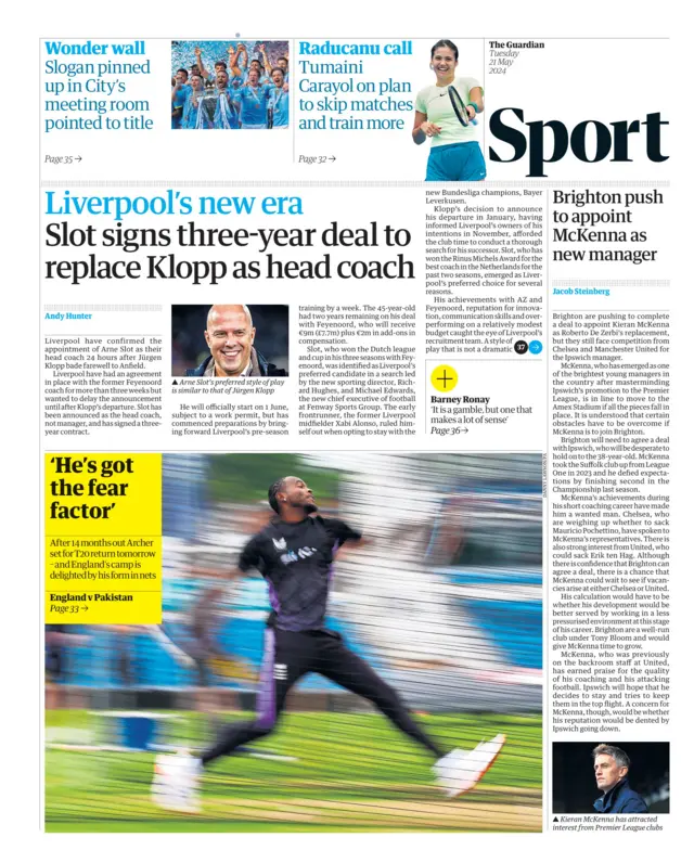 Guardian back page