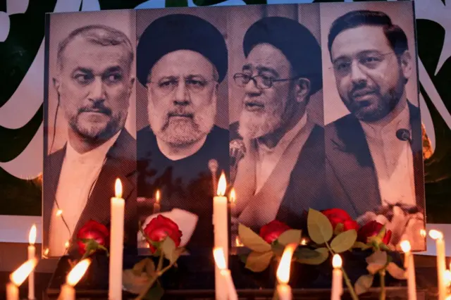 Candles to mourn the dead outside the Iranian embassy in Baghdad, Iraq