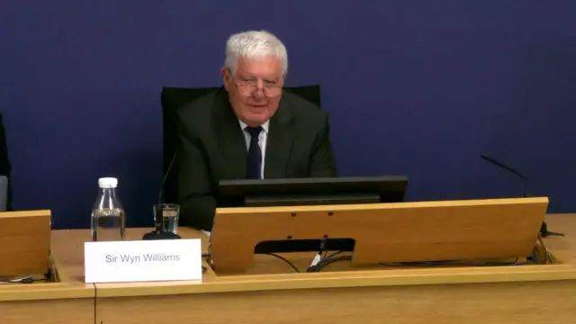 Sir Wyn Williams speaking in the inquiry