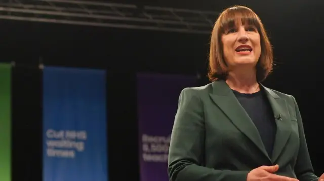 hadow chancellor Rachel Reeves speaks during her visit to the Backstage Centre, Purfleet, for the launch of Labour's doorstep offer to voters ahead of the general election