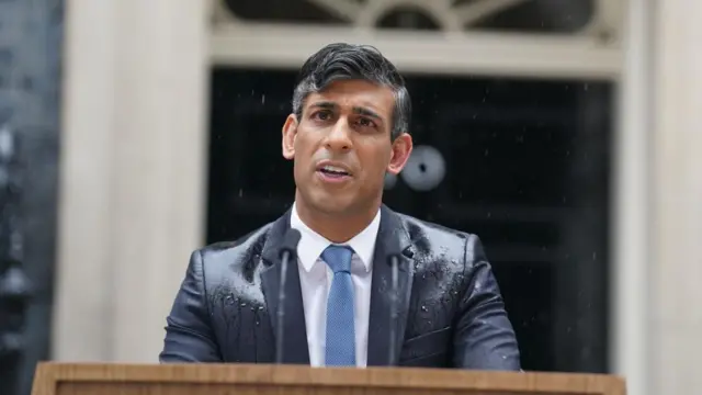 Prime Minister Rishi Sunak issues a statement outside 10 Downing Street, London, after calling a General Election for July 4.