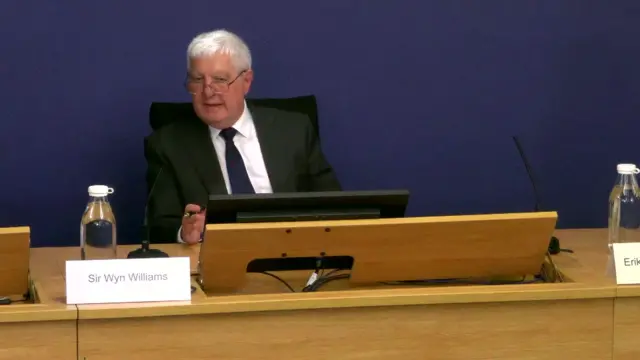 Sir Wynn speaking in the inquiry