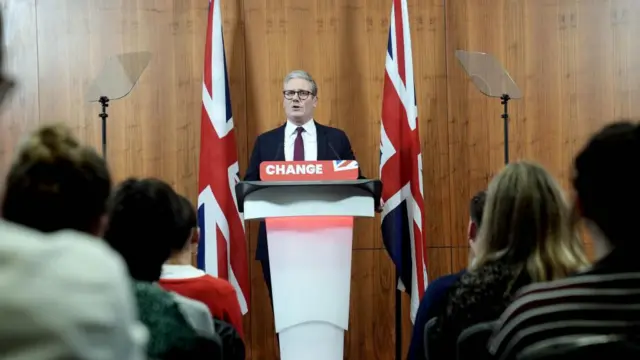 Labour leader Sir Keir Starmer speaking in London