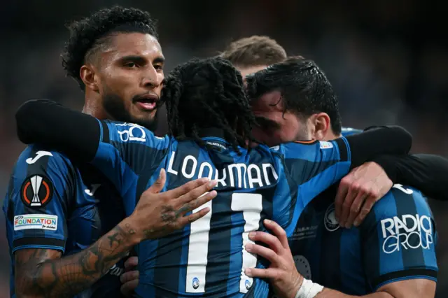 Atalanta celebrate their second goal