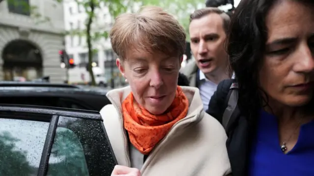 Paula Vennells, former Chief Executive Officer of the Post Office, arrives at Aldwych House, where the Post Office Horizon IT Inquiry continues, in London, Britain, May 22, 202