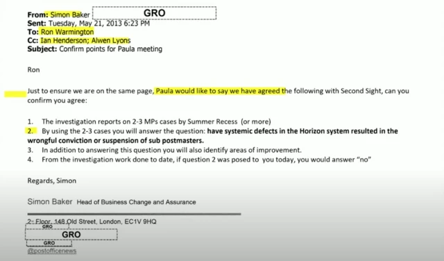 The email with the words 'Paula would like to say...' highlighted, indicating she was part of this conversation