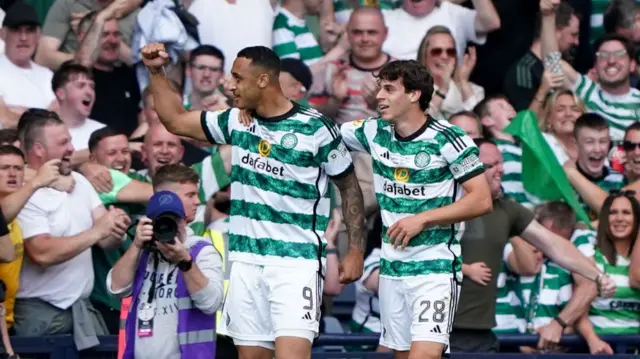 Adam Idah celebrates his goal