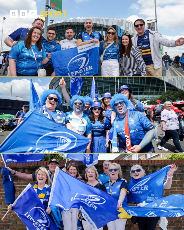 Leinster fans outside the Tottenham Hotspur Stadium