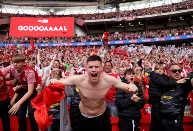 Southampton fans celebrate goal