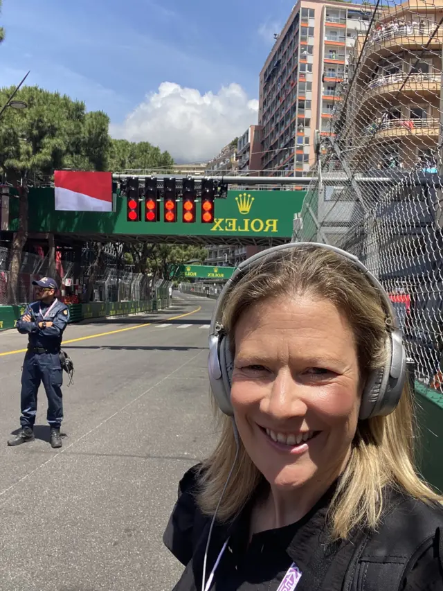 Jennie Gow in the Monaco pit lane