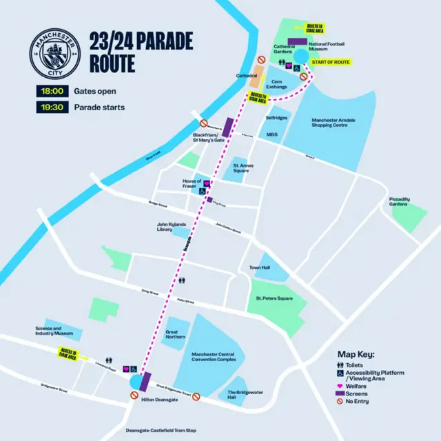 Map of the parade route