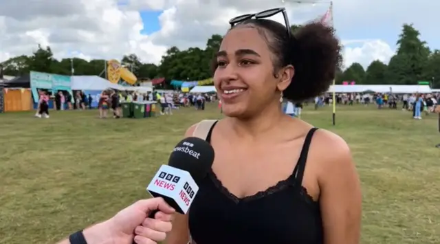 Young woman being interviewed