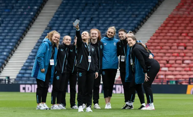 Rangers players at Hampden