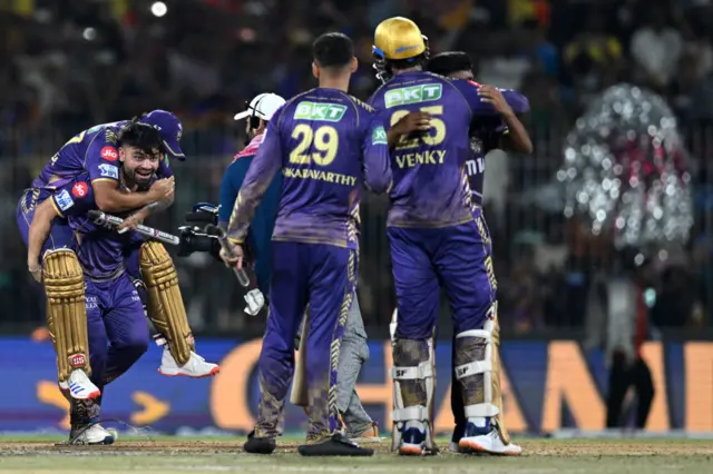 Kolkata Knight Riders celebrate winning the IPL