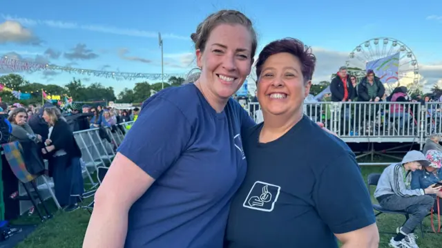 Sign language interpreters Sam (left) and Vicky (right)