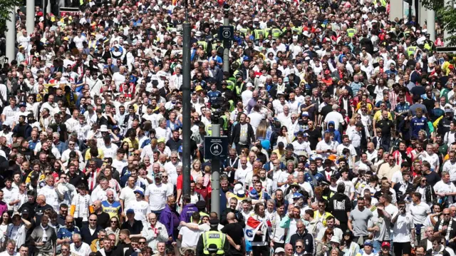 Fans outside Wembley